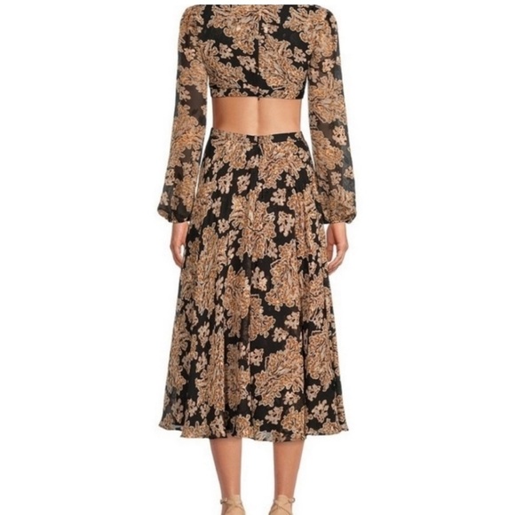 🔥Gianni Bini Marisol Jacquard Amber Flower,Cut-Out,Statement Dress, Size 10 - Picture 8 of 17